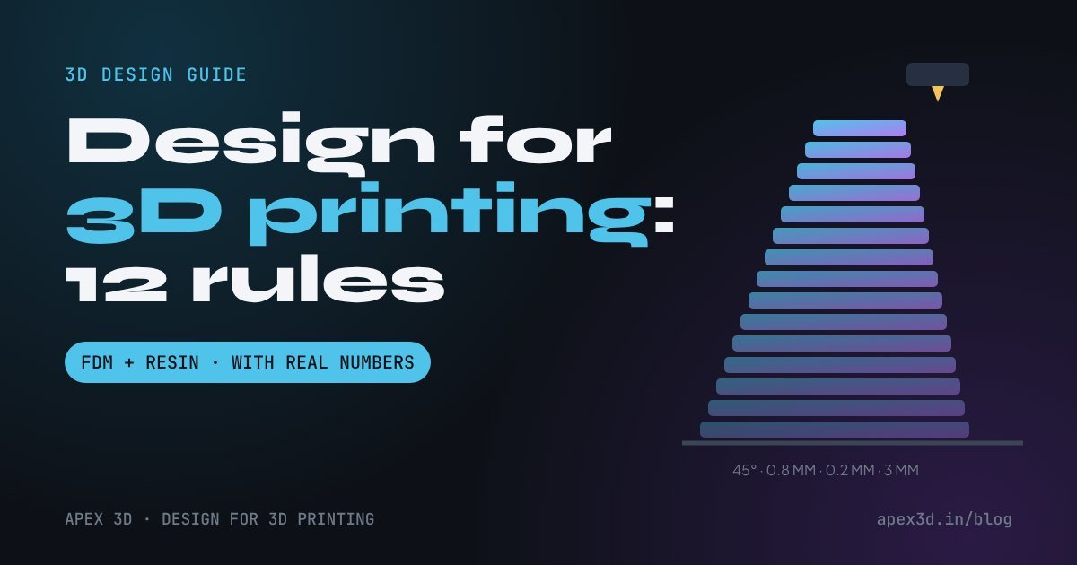 Design for 3D printing: 12 rules, with FDM and resin numbers